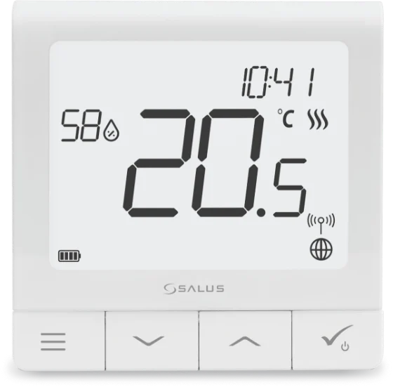 Thermostat RSQ800 vu de face, affichage 20,5 degrés